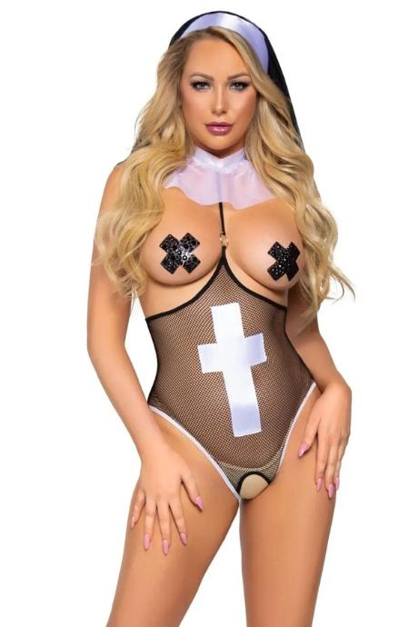 Leg Avenue Roleplay Blessed Nun OS White/Black
