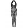 Бодистокинг Leg Avenue Rhinestone Lace and Net Bodystocking OS Black чорний колір