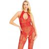 Бодистокинг Leg Avenue Rhinestone Lace and Net One Size червоний колір