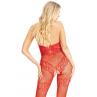 Бодистокинг Leg Avenue Rhinestone Lace and Net One Size червоний колір