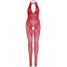Бодистокинг Leg Avenue Rhinestone Lace and Net One Size червоний колір