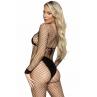 Бодістокінг у велику сітку Leg Avenue Long Sleeved Bodystocking One size Black довгий рукав
