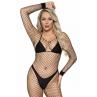 Бодістокінг у велику сітку Leg Avenue Long Sleeved Bodystocking One size Black довгий рукав