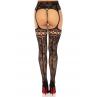 Колготки-чулки Leg Avenue French Rose Backseam Garter Belt Stockings черные One Size с доступом