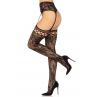 Колготки-чулки Leg Avenue French Rose Backseam Garter Belt Stockings черные One Size с доступом