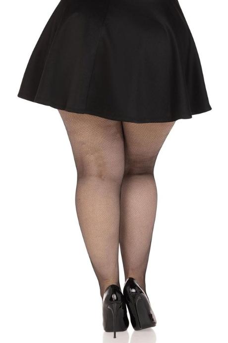 Колготки Leg Avenue Spandex micro net tights 1X/2X черные в мелкую сетку средняя посадка
