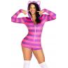 Комбінезон-костюм кішечки Leg Avenue Comfy Cheshire з капюшоном рожевий колір