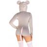 Комбінезон-костюм мишки Leg Avenue Comfy Mouse з капюшоном сірий колір