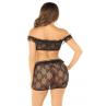 Комплект Leg Avenue Bow Net Ruffle Trimmed Bra Top і Skirt One Size Black чорний колір