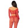 Комплект Leg Avenue Off The Shoulder Top and Footless Tights One Size Red червоний колір