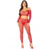 Комплект Leg Avenue Off The Shoulder Top and Footless Tights One Size Red червоний колір