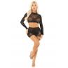 Комплект Leg Avenue Rhinestone Crop Top and Mini Skirt One Size Black чорний колір