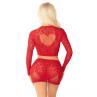 Комплект Leg Avenue Rhinestone Crop Top and Mini Skirt One Size Red