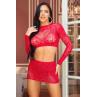 Комплект Leg Avenue Rhinestone Crop Top and Mini Skirt One Size Red