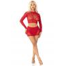 Комплект Leg Avenue Rhinestone Crop Top and Mini Skirt One Size Red