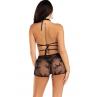 Комплект Leg Avenue Wrap Around Bra Top & Boy Shorts One Size черный сетчатый бралетт и шорты