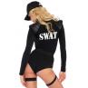Костюм эротического спецназа Leg Avenue SWAT Team Babe боди пояс подвязки игрушечная рация ке