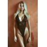 Мереживне боді Leg Avenue Floral lace thong teddy Black шнурівка на грудях one size чорний колір