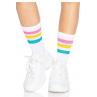 Шкарпетки жіночі в смужку Leg Avenue Pride crew socks Pansexual 37–43 розмір білий колір