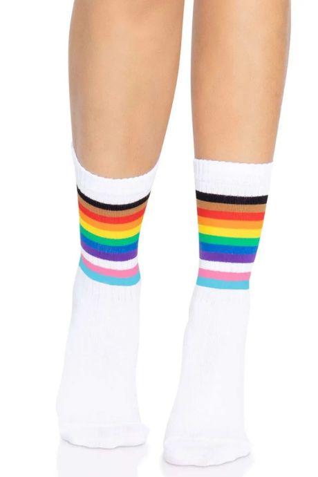 Носки женские в полоску Leg Avenue Pride crew socks Rainbow 37–43 размер