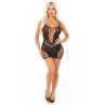 Платье Leg Avenue Lace and Net Mini Dress with Dual Strap One Size Black