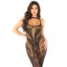 Платье Leg Avenue Rhinestone Lace and Net Bodycon Dress One Size Black