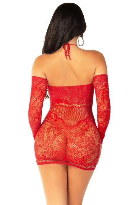 Сукня Leg Avenue Seamless Off The Shoulder Mini Dress One Size Red червоний колір