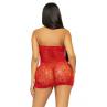 Сукня-сітка зі стразами Leg Avenue Rhinestone halter mini dress Red відкрита спина one size червоний колір