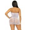 Платье-сетка со стразами Leg Avenue Rhinestone halter mini dress White открытая спина one size