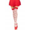 Чулки Leg Avenue Polka Dot Mushroom Thigh Highs One Size бело-красные на резинке рисунок — грибы