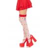 Чулки Leg Avenue Polka Dot Mushroom Thigh Highs One Size бело-красные на резинке рисунок — грибы