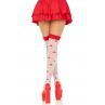 Чулки Leg Avenue Polka Dot Mushroom Thigh Highs One Size бело-красные на резинке рисунок — грибы
