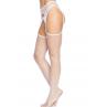 Панчохи-сітка Leg Avenue Net stockings with garter belt One size White пояс підв'язки білий колір