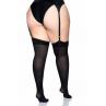 Плотные непрозрачные чулки Leg Avenue Nylon Thigh Highs Black plus size