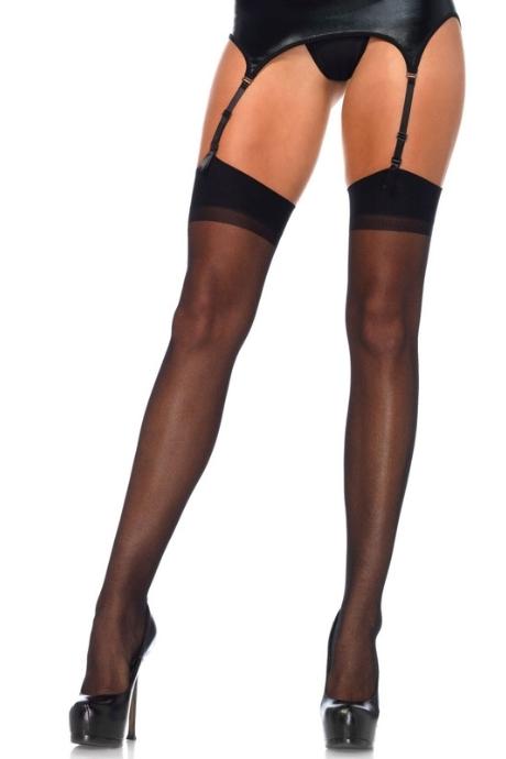 Прозрачные чулки со швом Leg Avenue Sheer backseam stockings Black one size