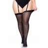 Сексуальные чулки под подвязки Leg Avenue Sheer Stockings Black plus size