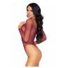 Сітчасте боді зі стразами Leg Avenue Crystalized fishnet bodysuit Burgundy One Size бордовий колір