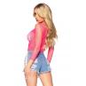 Сетчатый топ Leg Avenue Long Sleeves T-Shirts Neon Pink One Size