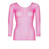 Сетчатый топ Leg Avenue Long Sleeves T-Shirts Neon Pink One Size
