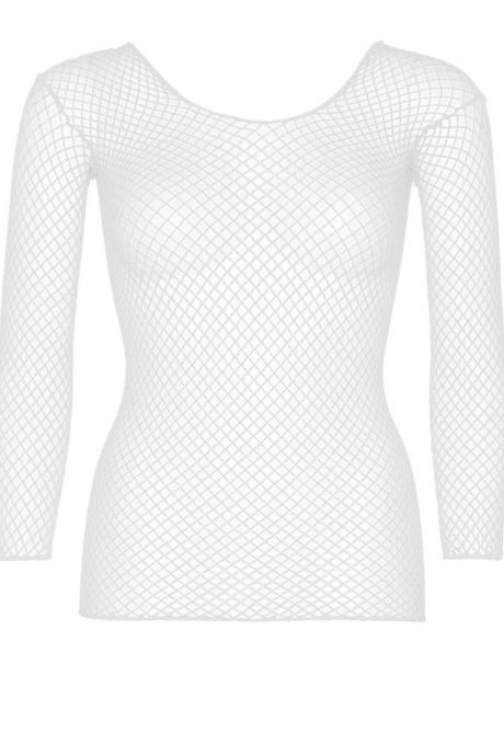 Сітчастий топ Leg Avenue Long Sleeves T-Shirts White One Size білий колір