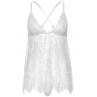 Сорочка бебі-дол Leg Avenue Floral lace babydoll & string White стрінги білий колір
