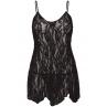 Сорочка беби-долл Leg Avenue Rose Lace Flair Chemise Black Queen Size