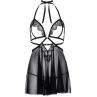Сорочка беби-долл с открытыми чашками Leg Avenue Lace and mesh babydoll & panty Black стринги