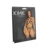 Стрепи-портупея з чокером Leg Avenue Satin elastic harness teddy One size Black чорний колір