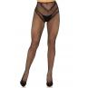 Стріп-колготки Leg Avenue Crotchless Net Tights with Heart Backseam One Size чорний колір