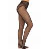 Стріп-колготки Leg Avenue Crotchless Net Tights with Heart Backseam One Size чорний колір