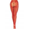 Стрип-колготки Leg Avenue Crotchless Net Tights with Heart Backseam One Size червоний колір