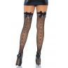 Чулки-сетка со швом сзади Leg Avenue Bow back seam thigh highs One size Black атласный бант
