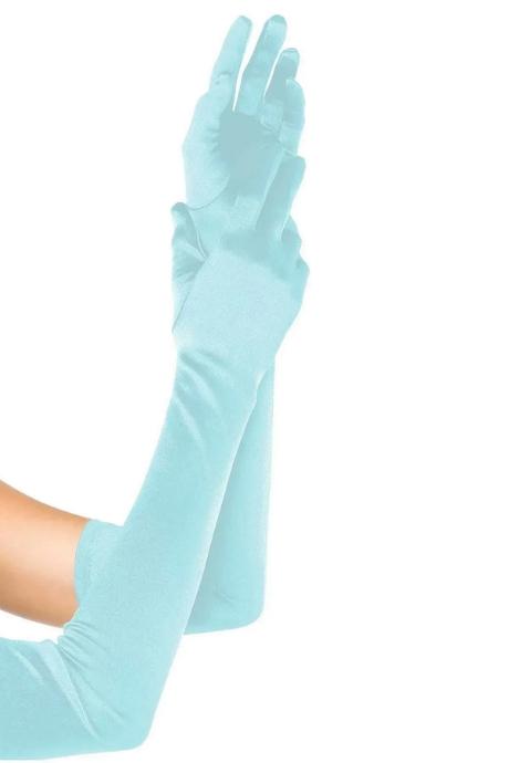 Длинные атласные перчатки Leg Avenue Extra Long Satin Gloves One Size светло-голубые