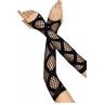 Длинные митенки Leg Avenue Faux wrap net arm warmers One size Black крупная сетка